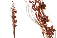 Букет от декоративни клончета  и цветя 1,4м в кафяв цвят