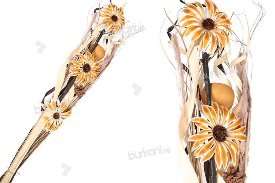 Bej kahverengi renkte dekoratif kurutulmuş çiçekler 1,1 m