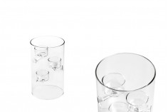 Декоративен стъклен свещник за чаени свещички ( духано стъкло) 