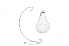 Стъклен декоративен свещник във формата на лампа 