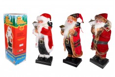Декоративен движещ се Дядо Коледа с фенер в ръка и с музика - височина 65 см 