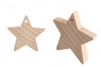 Дървена декоративна звезда с дупка - 25 бр