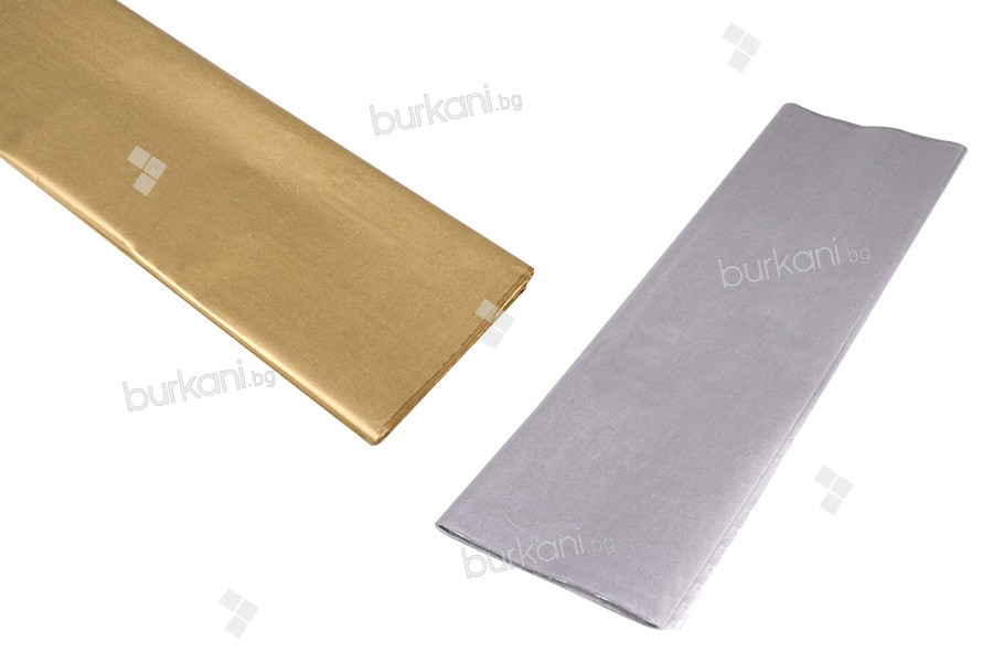 Опаковъчна хартия 50х66 см (голд или сребро) - 50 бр. 