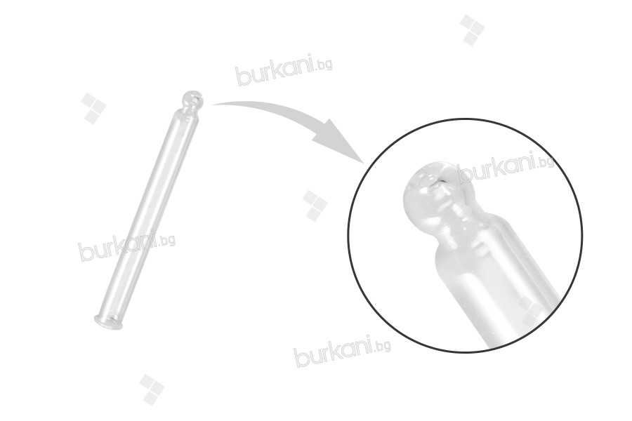 Стъклена дюза за бутилки с гърловина PP24 (60 ml) - дължина 80 mm