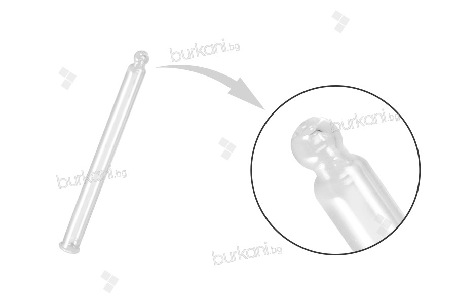 Стъклена дюза, за бутилки с гърловина PP28 (100 ml) - дължина 95 mm