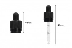 CRC emniyeti ile 30 ml damlalık, siyah MAT emzik ve mezuniyet - elektronik sigara için de uygun (bireysel paket)