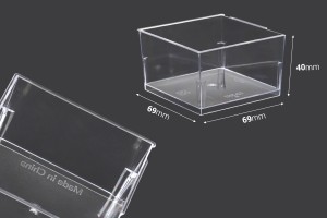 Пластмасова квадратна купичка 150 мл - 10 бр.-изображение_размери