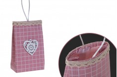 Бонбониера розова чанта с дръжки  75x44x122 mm 