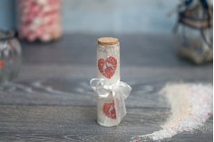 Стъклена епруветка с тапа за бонбониери за сватба или кръщене