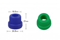 Пластмасови широки капачки сини или зелени капачки ПП18 за капкомери от 5 до 100 мл 