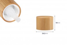 Plastic cap PP18 with bamboo coating, inner liner and inner plug