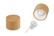 Plastic cap PP18 with bamboo coating, inner liner and inner plug