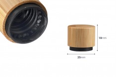 Plastic cap PP18 with bamboo coating, inner liner and inner plug