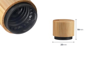 Пластмасов капак PP18 с бамбуково покритие и предпазен пръстен-изображение_размери