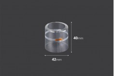 Capsule 36x50 mm transparent and heat-shrinkable with a hole