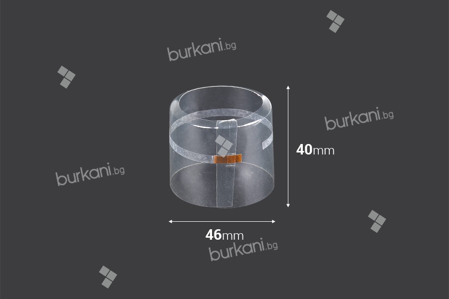 Capsule 42x40 mm transparent and heat-shrinkable with a hole