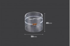 Capsule 46x45 mm transparent and heat-shrinkable with a hole