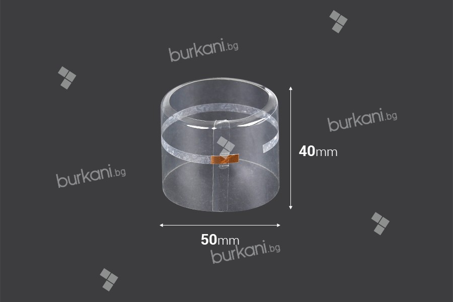 Capsule 46x45 mm transparent and heat-shrinkable with a hole