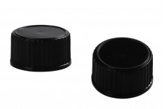 Черна пластмасова капачка PP20 с вътрешна конична тапичка