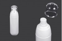 Пластмасова PET бутилка 80 ml с бяла помпа и прозрачна капачка