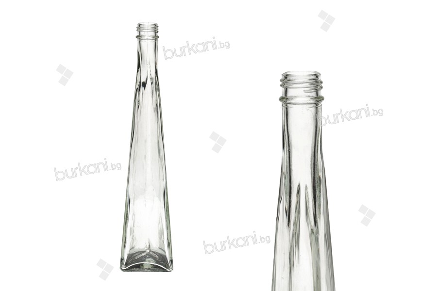 Стъклена декоративна бутилка с размери  58x60x300 - 180 ml