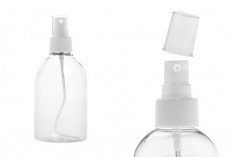 Пластмасова PET бутилка 250 мл със спрей пулверизатор за парфюмна вода, есенции, масла и др. - в опаковка от  12 броя