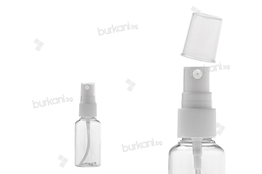 Пластмасова PET бутилка 30 мл със спрей помпа за парфюмна вода