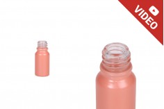 Стъклена розова матирана бутилка 10 мл за етерични масла с гърловина ПП18 