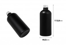 Стъклена черна матова бутилка 100 мл за етерични масла с гърловина PP18