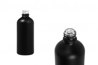 Стъклена черна матова бутилка 100 мл за етерични масла с гърловина PP18