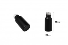 Стъклена черна матова бутилка 20 мл за етерични масла с гърловина ПП18