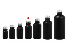 Стъклена черна матова бутилка 20 мл за етерични масла с гърловина ПП18