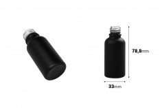 Стъклена черна матова бутилка 30 мл за етерични масла 