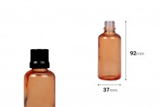 Стъклена оранжева бутилка 50 мл за етерични масла ПП18 