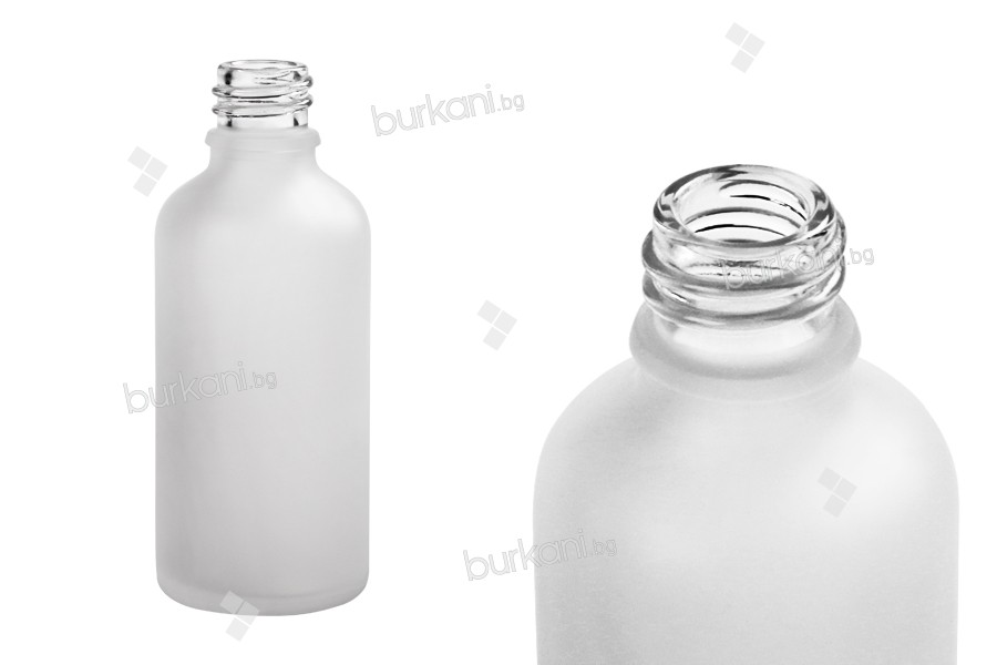 Стъклена матова бутилка за етерични масла 50 мл с гърловина PP18