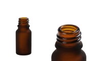 Стъклена кафява Матова бутилка за етерични масла  10 ml (PP 18)