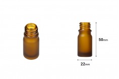 Стъклена Мат Амбер бутилка 5 мл за етерични масла с гърловина ПП18