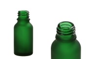 Стъклена зелена матова бутилка за етерични масла 15 мл 