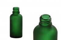 Стъклена зелена матова бутилка 20 мл за етерични масла 