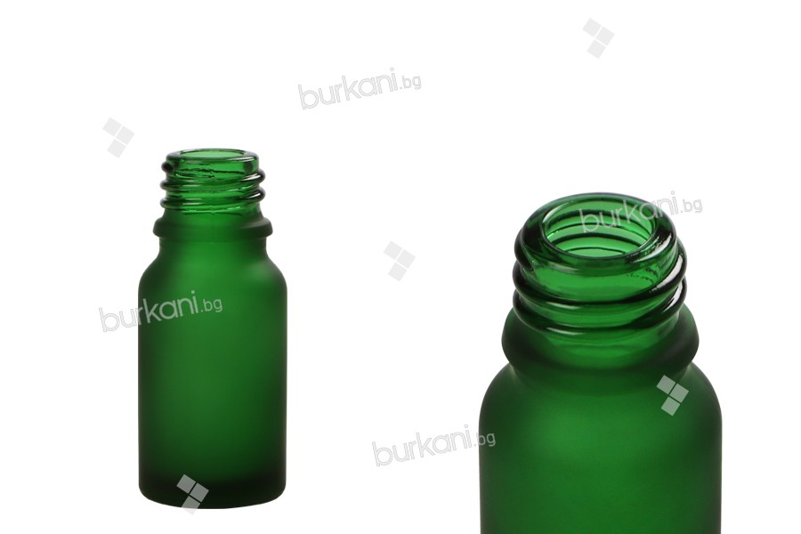 Стъклена зелена матова бутилка за етерични масла 5 мл