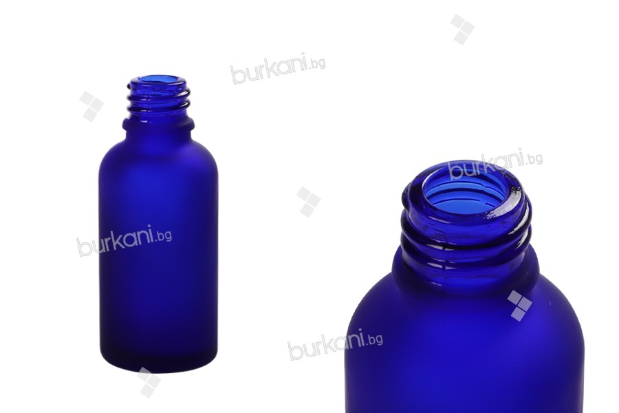 Стъклена бутилка синя матова 30 мл за етерични масла