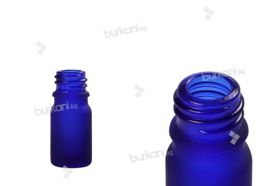 Стъклена Матова синя  бутилка за етерични масла 5 ml  PP18
