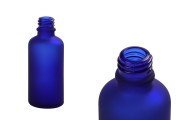 Стъклена синя матова бутилка за етерични масла 50 мл 