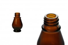 Стъклена кафява бутилка за етерични масла 10 мл с гърловина PP18