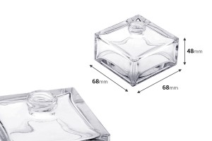 Стъклена квадратна бутилка 70 ml-изображение_размери