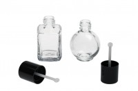 Стъклена бутилка 30 мл с черна капачка (PP18) и шпатула за козметична употреба 