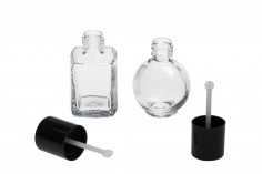 Şişe cam ve siyah cap (PP18) plastik spatula kozmetik kullanım için