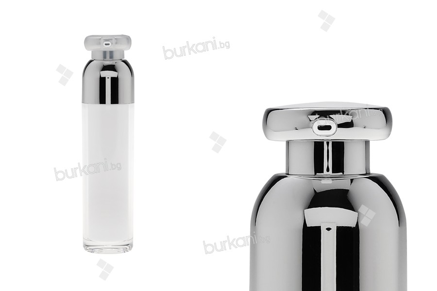 Луксозна Airless опаковка 50 мл (Прозрачна навън и бяла отвътре)  50 ml 
