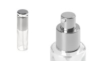 Gümüş renk pompa ve kapak ile şeffaf 50 ml Şişe