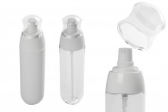 Pompa ve şeffaf kapaklı 100 ml plastik şişe